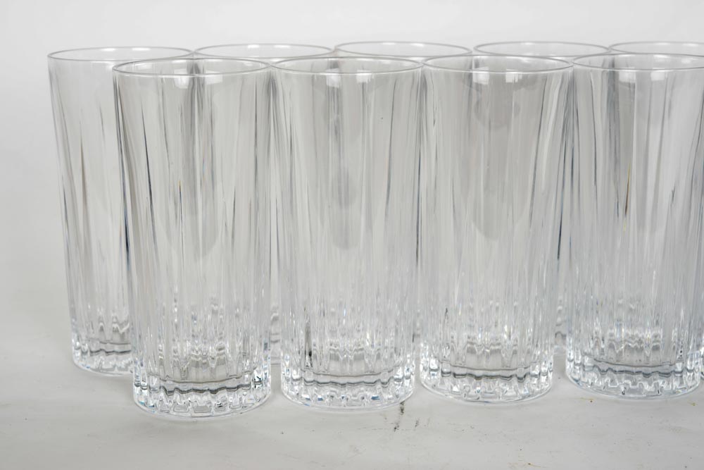 Ten Heavy Leaded Crystal Glasses