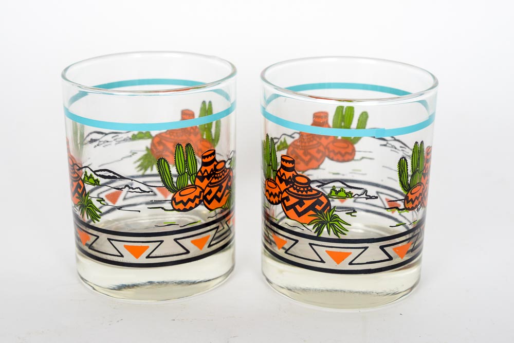 Pair of Vintage Southwestern Tumblers
