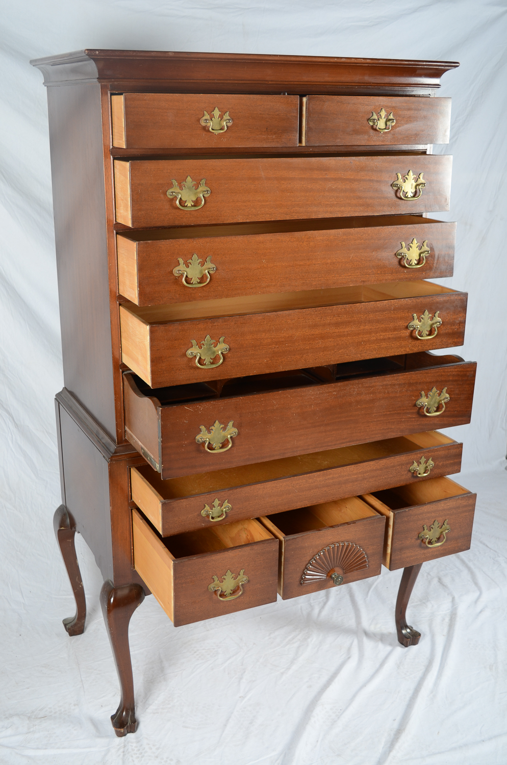 Federal Style Highboy With Butlers Secretary by Henkel Harris