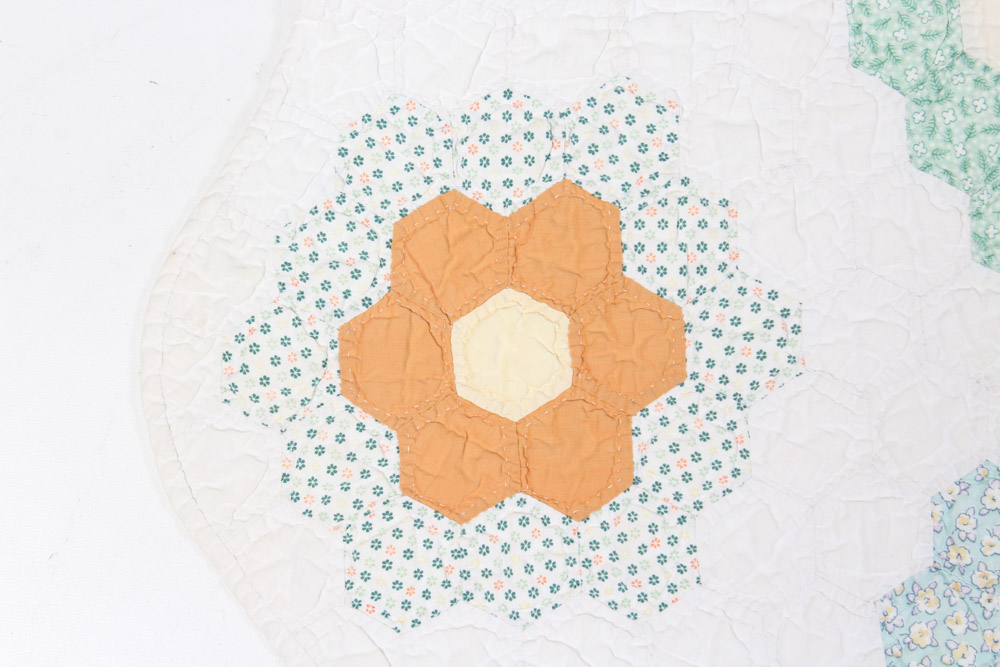 Vintage "Grandmother's Garden" Pattern Quilt