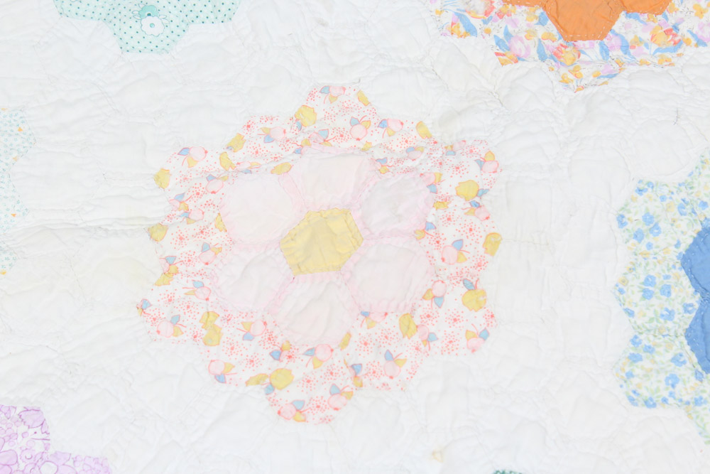 Vintage "Grandmother's Garden" Pattern Quilt