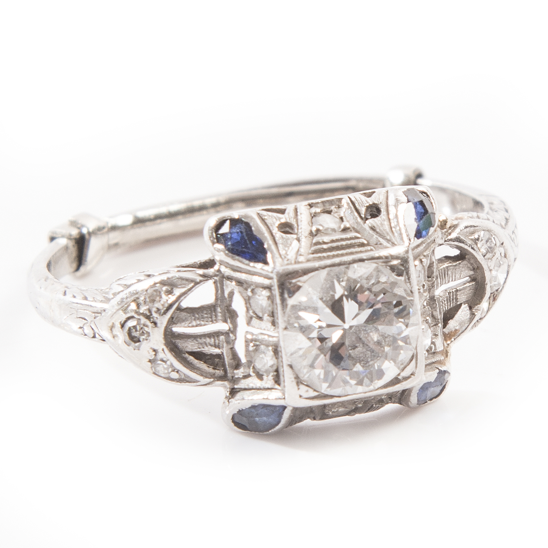 Vintage Art Deco Style Platinum and 0.94 CTW Diamond Ring