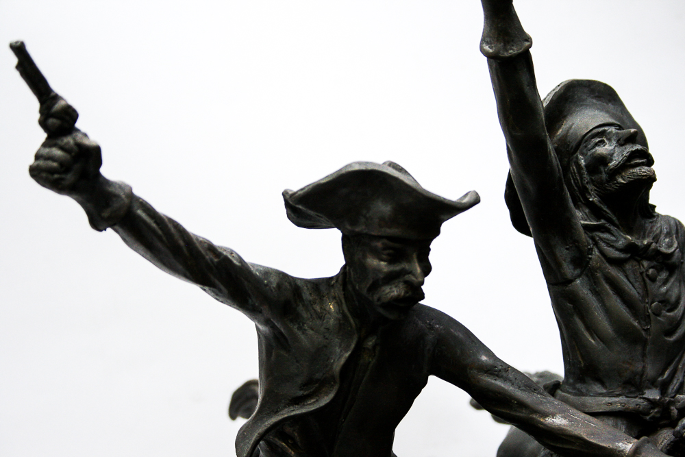 Bronze Reproduction Sculpture After Frederic Remington's "Off the Range (Coming Through The Rye)"