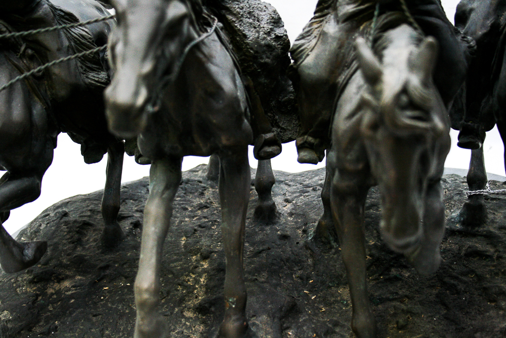 Bronze Reproduction Sculpture After Frederic Remington's "Off the Range (Coming Through The Rye)"