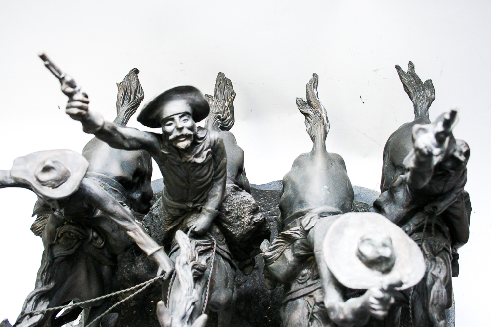 Bronze Reproduction Sculpture After Frederic Remington's "Off the Range (Coming Through The Rye)"