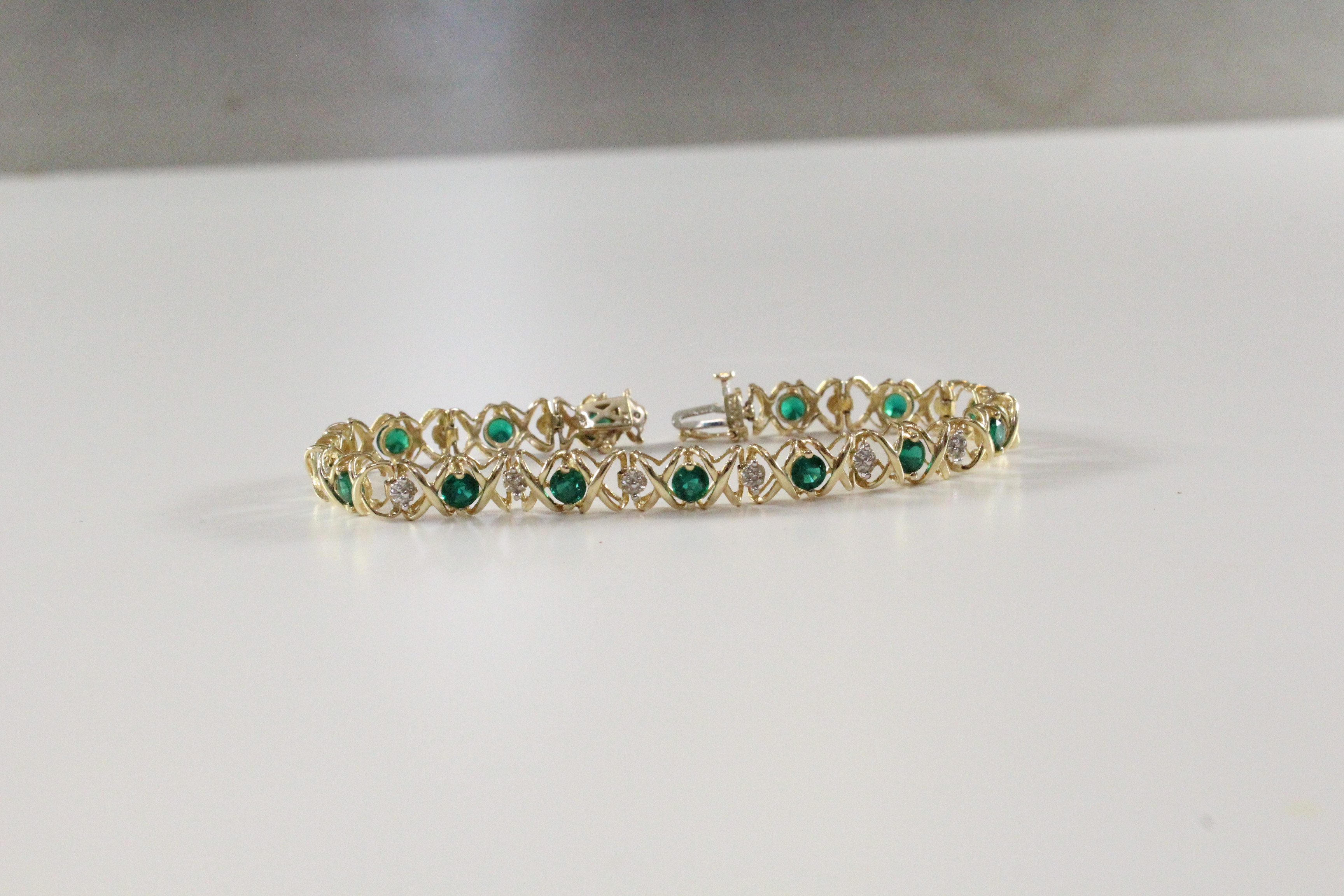 10K Yellow Gold and Diamond Bracelet