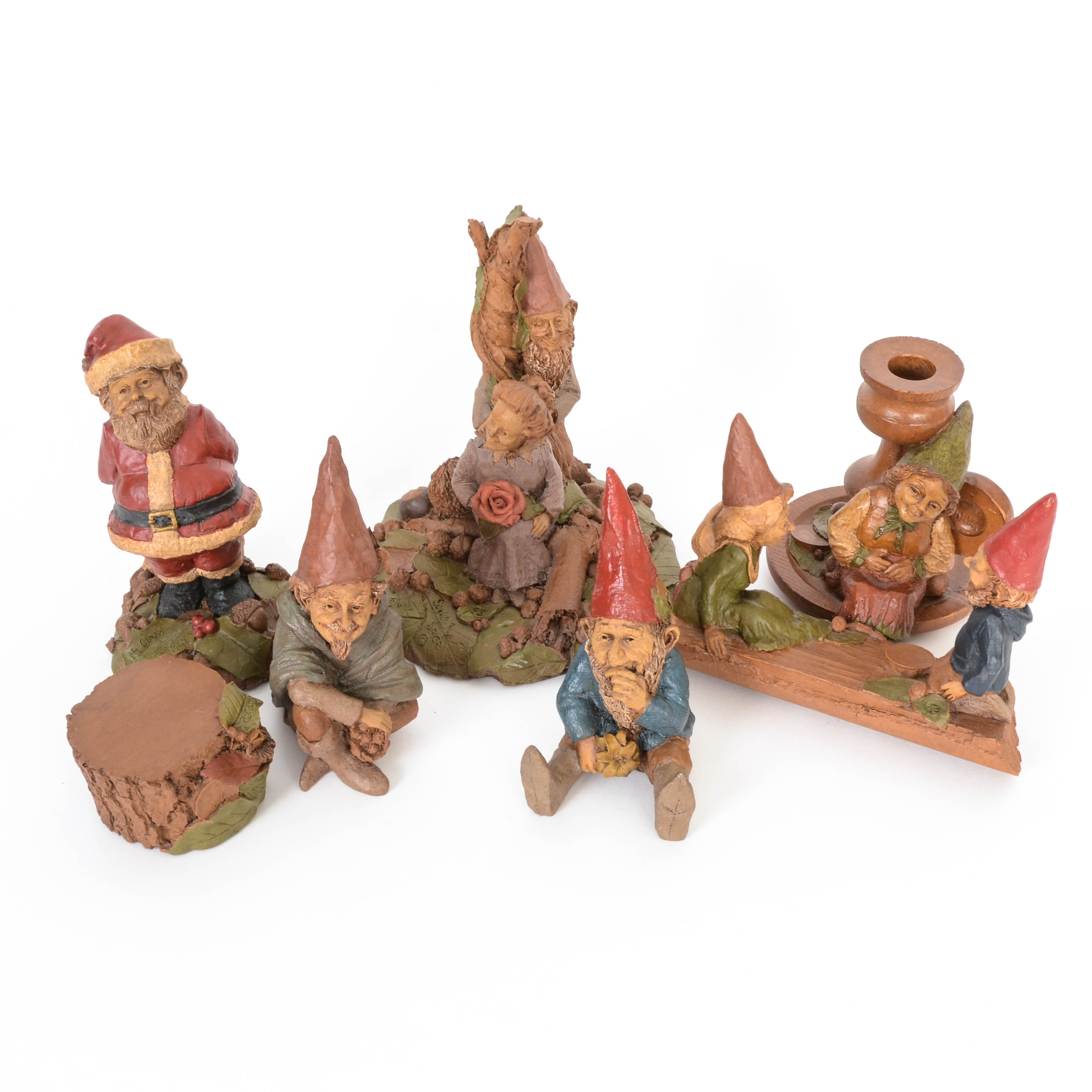 Collection of Seven 1980s Clark Gnome Figurines