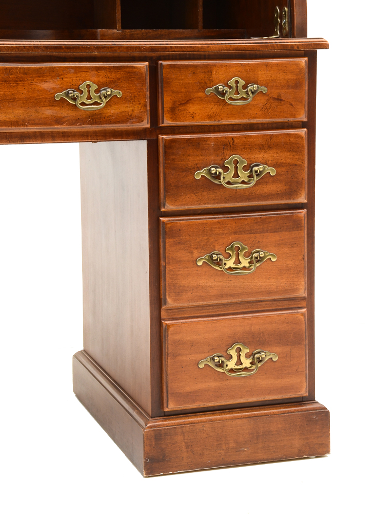 Early American Style Cherry Roll-Top Desk