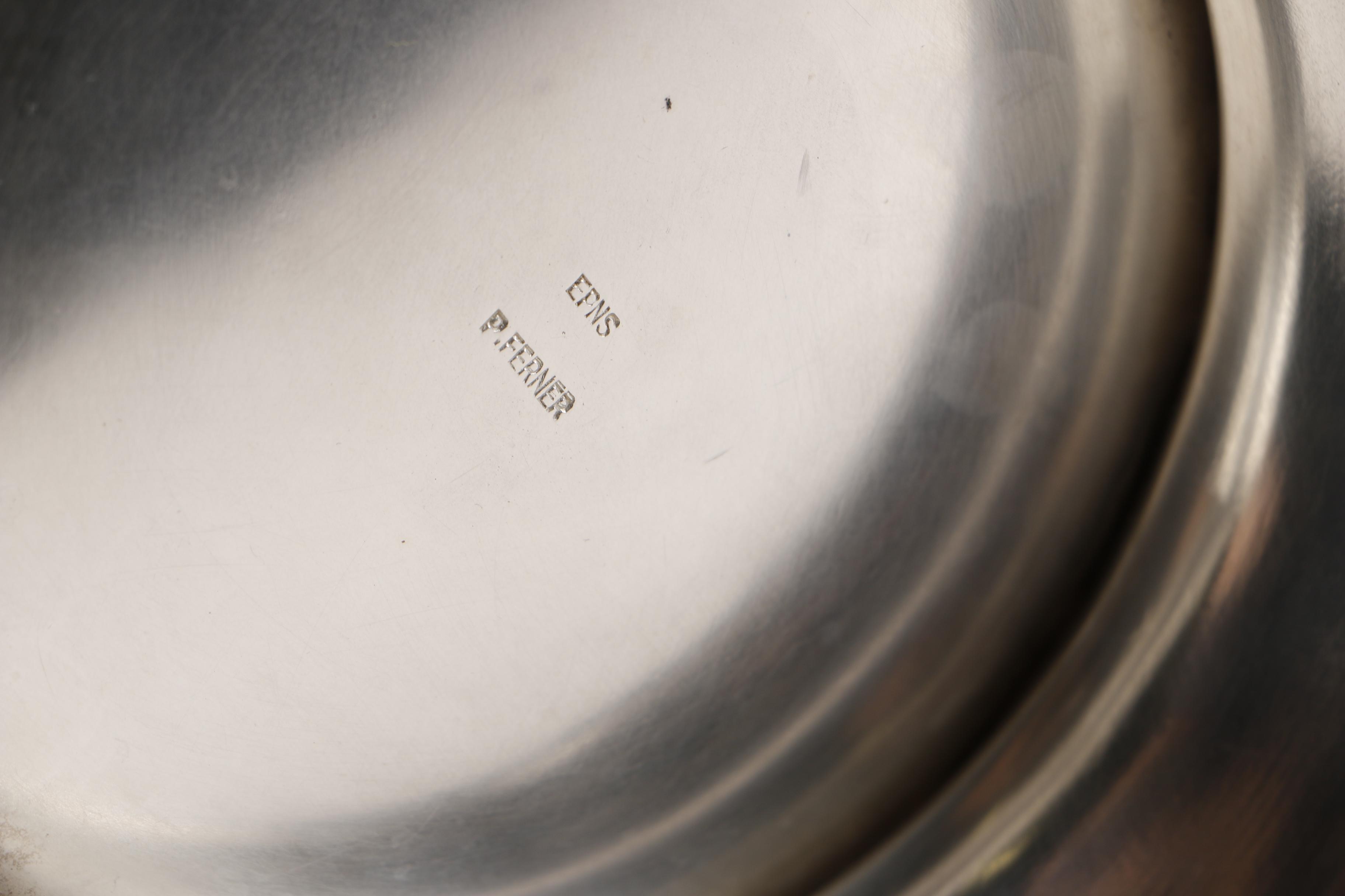 P. Ferner Silver Plate Punch Bowl Set