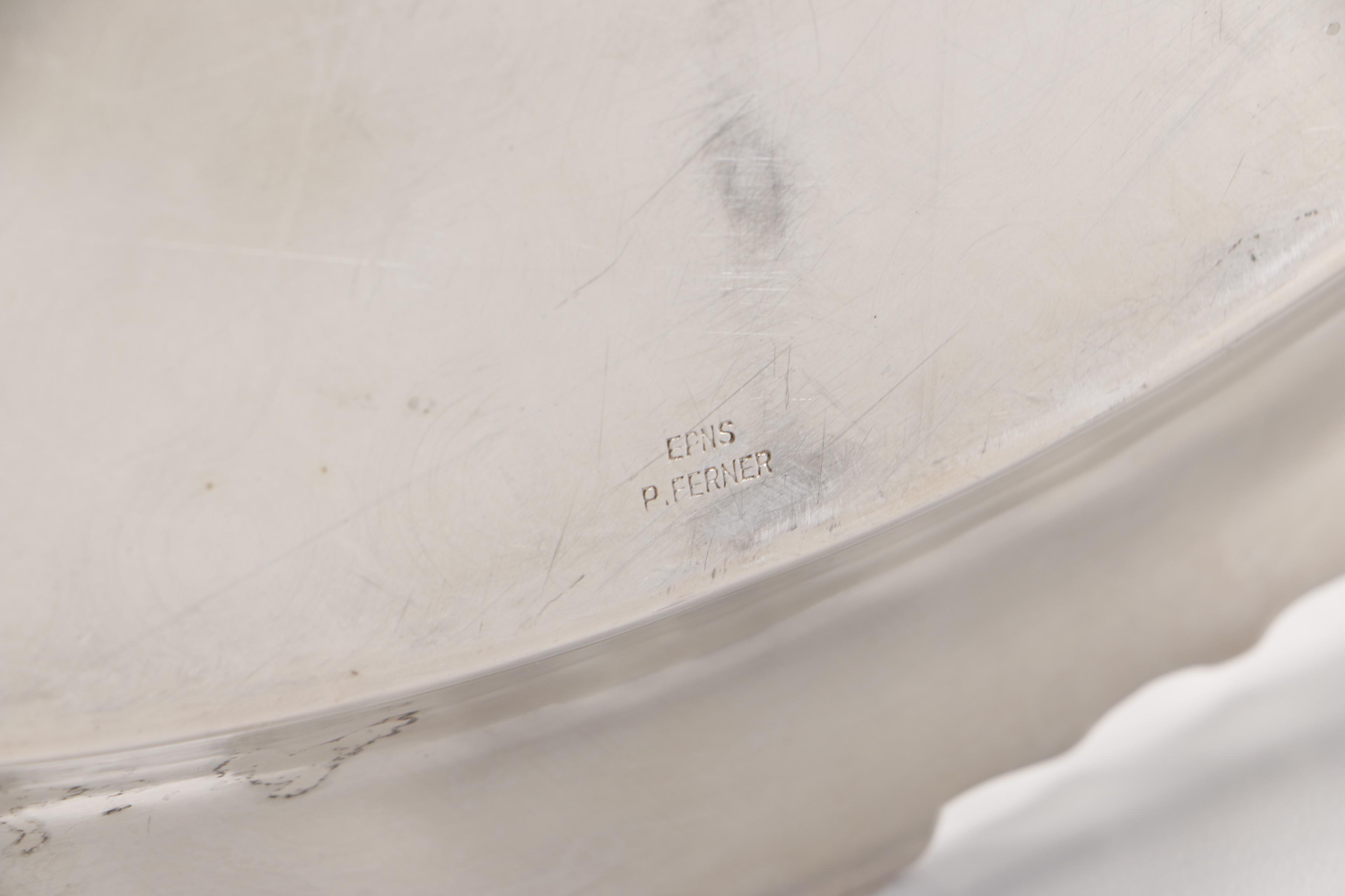 P. Ferner Silver Plate Punch Bowl Set