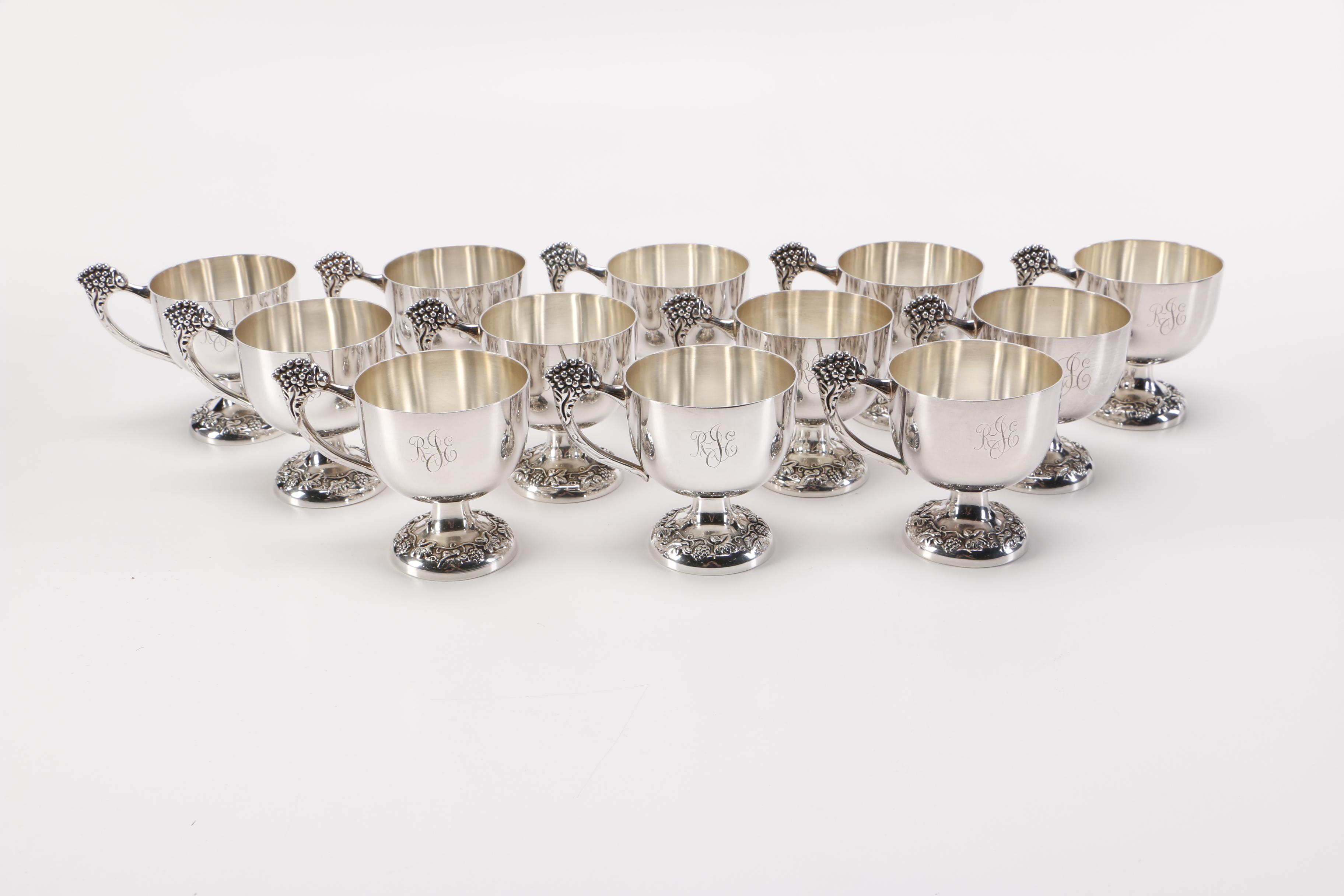 P. Ferner Silver Plate Punch Bowl Set