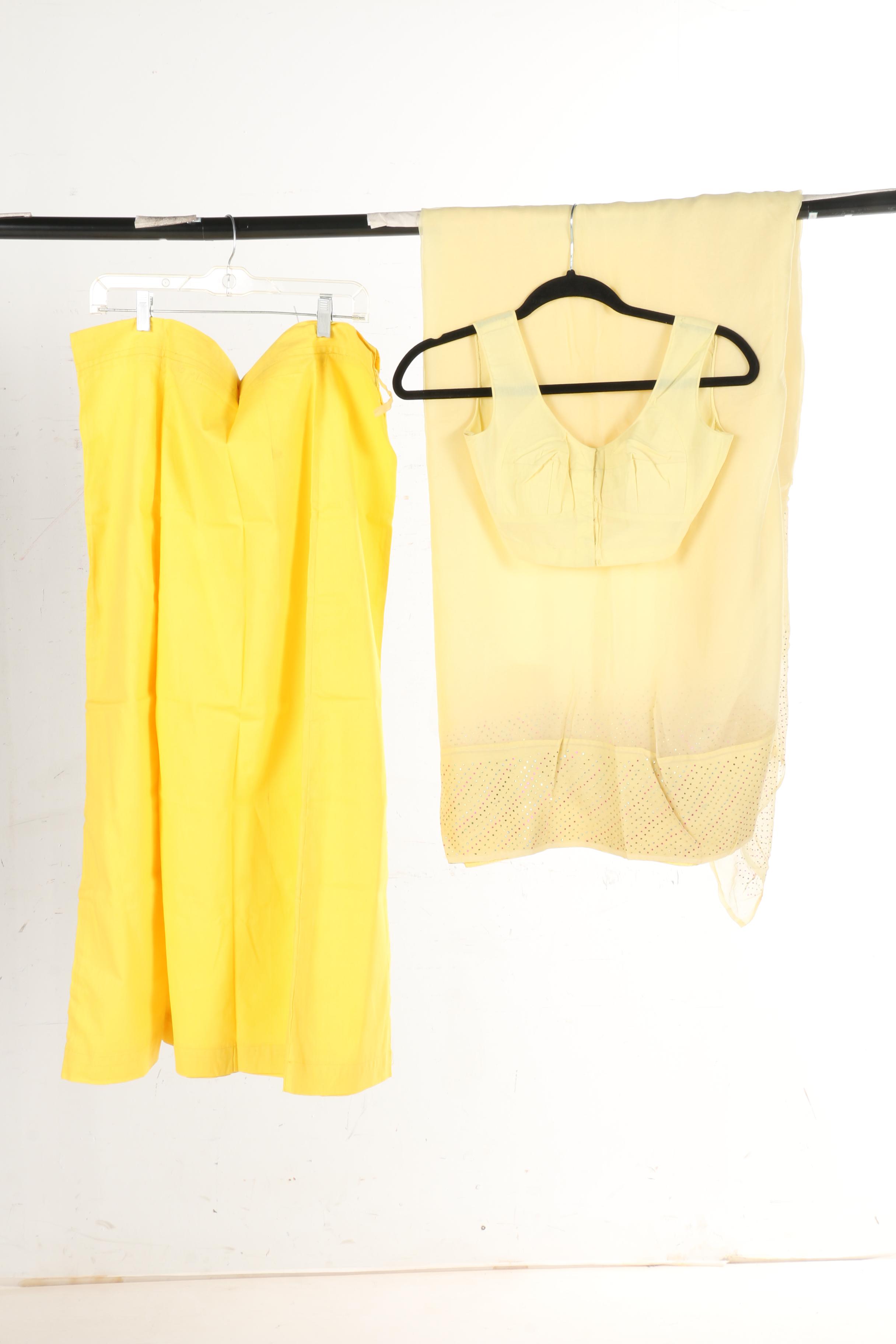 Assortment of Colorful Solid Sari's