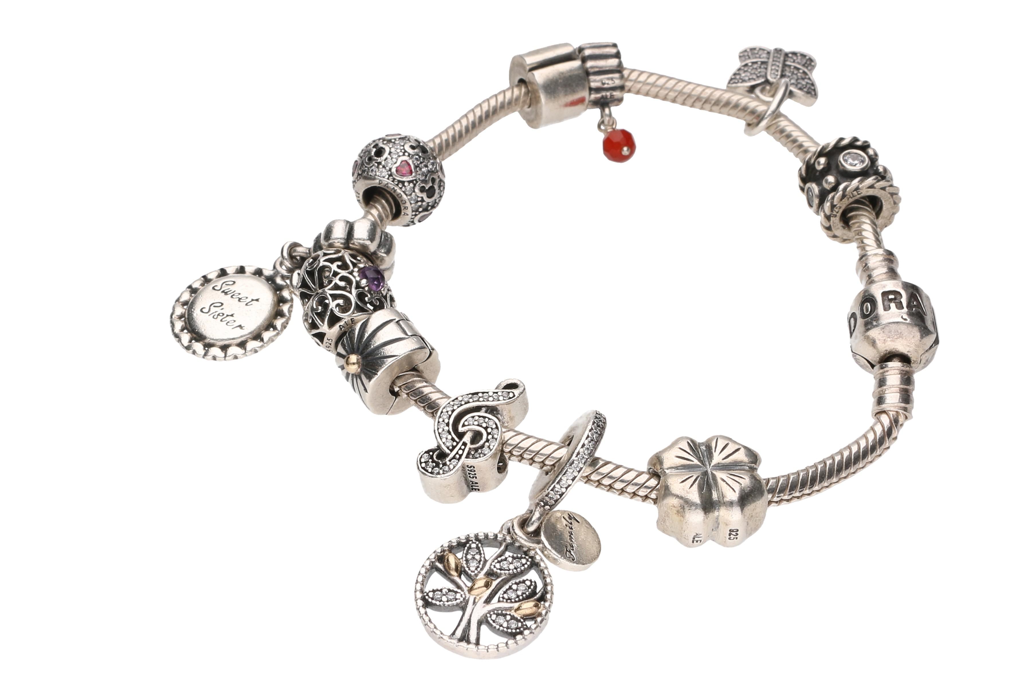 Sterling Pandora Charm Bracelet