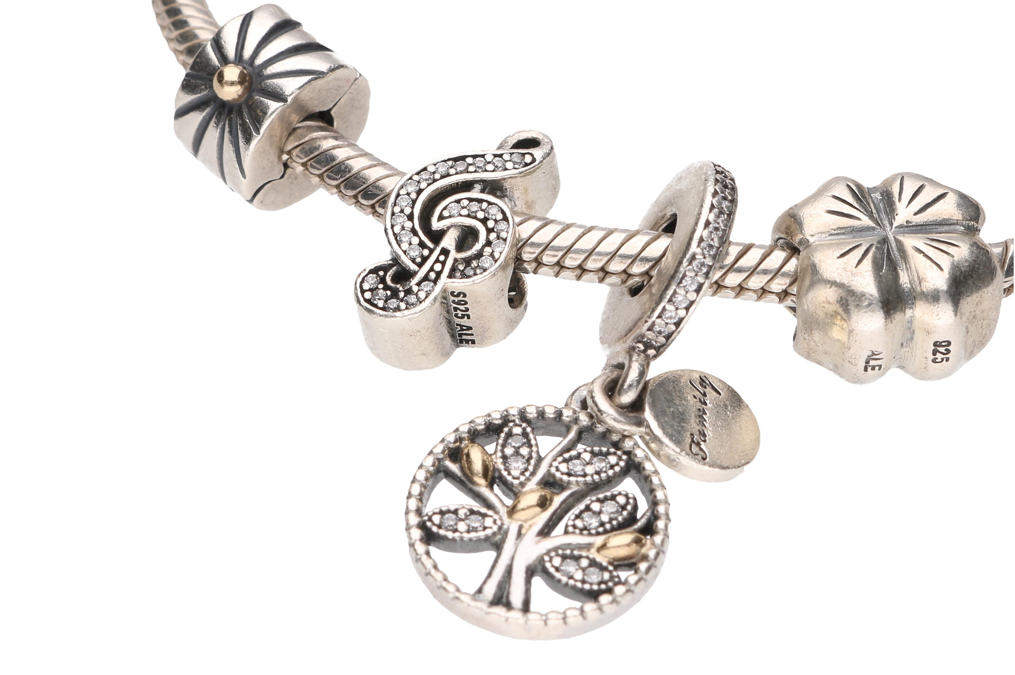 Sterling Pandora Charm Bracelet