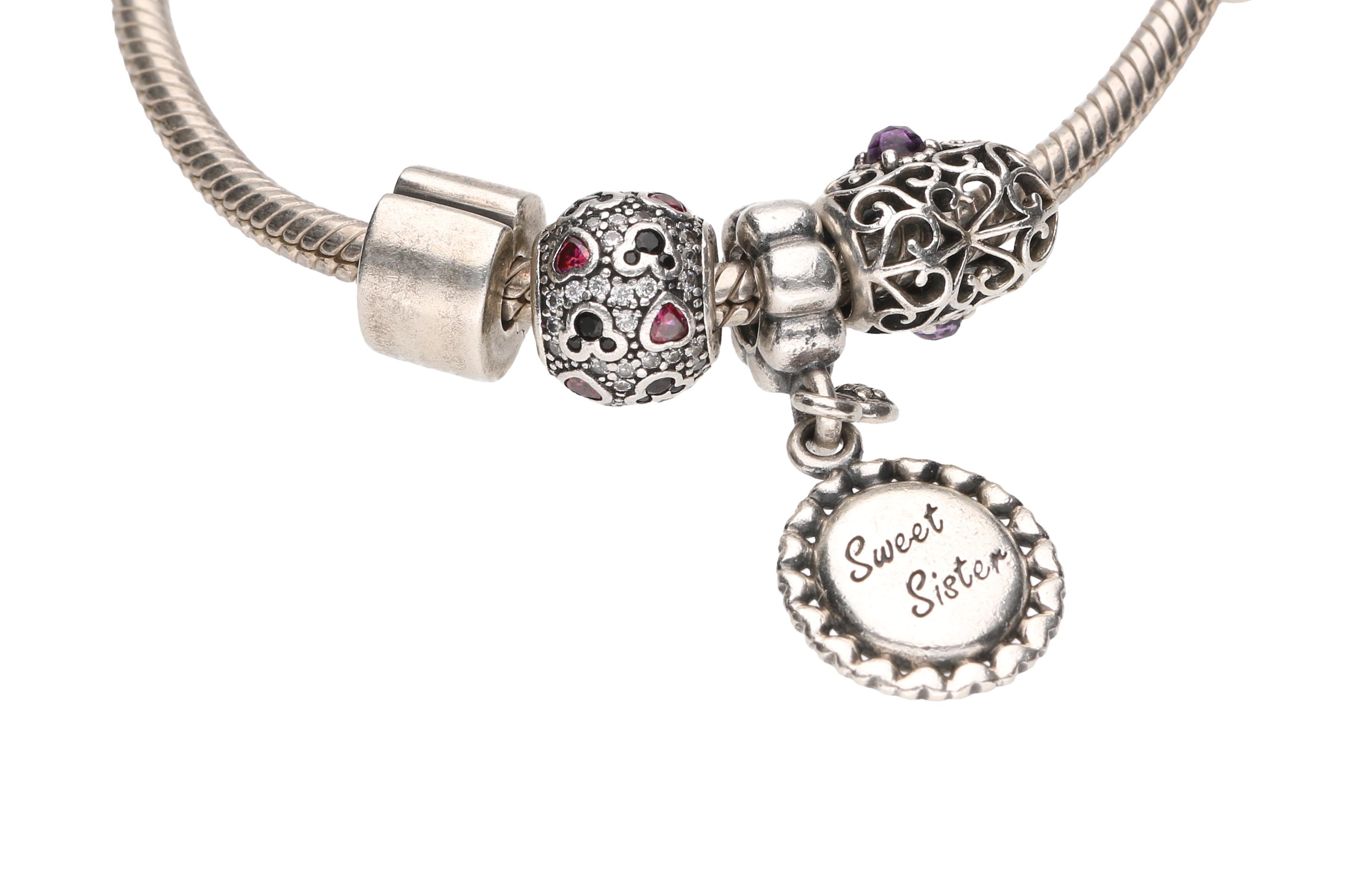 Sterling Pandora Charm Bracelet