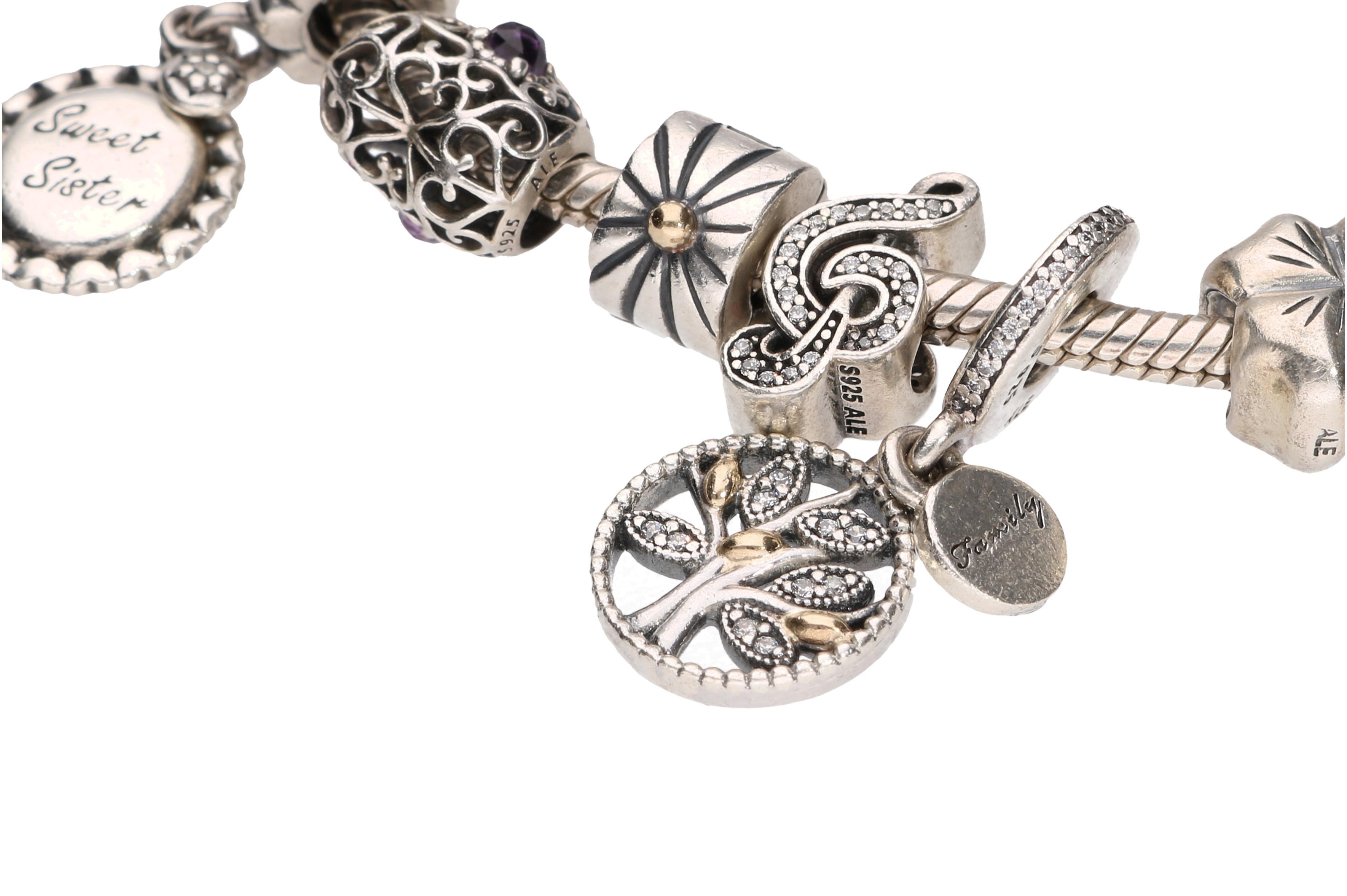 Sterling Pandora Charm Bracelet