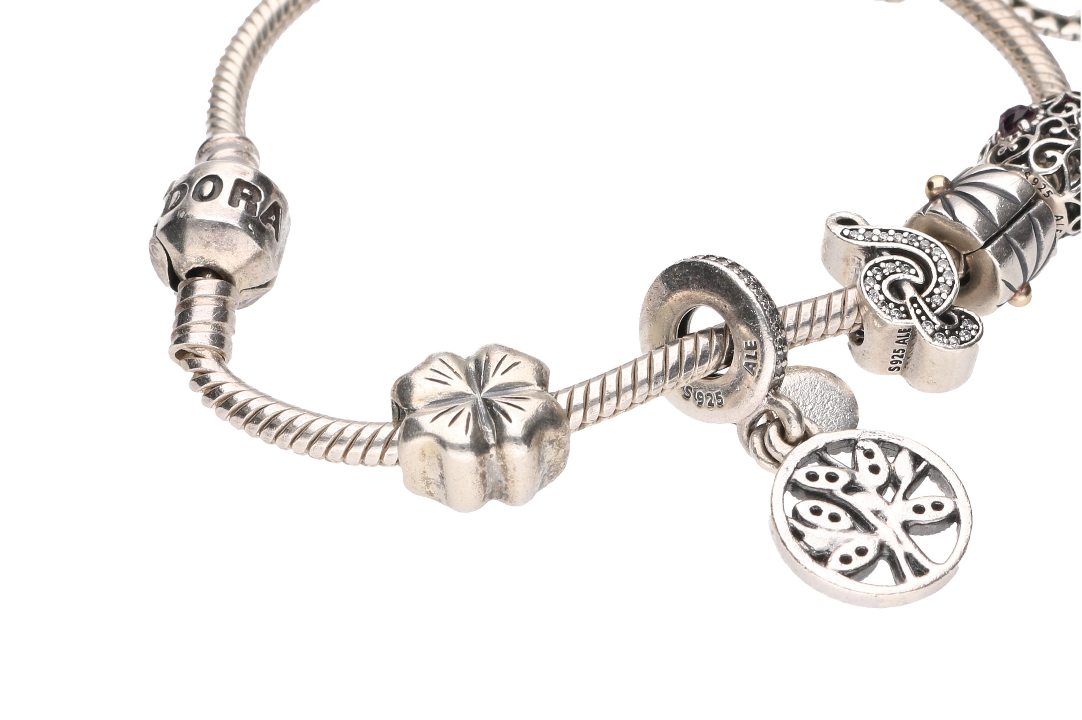 Sterling Pandora Charm Bracelet