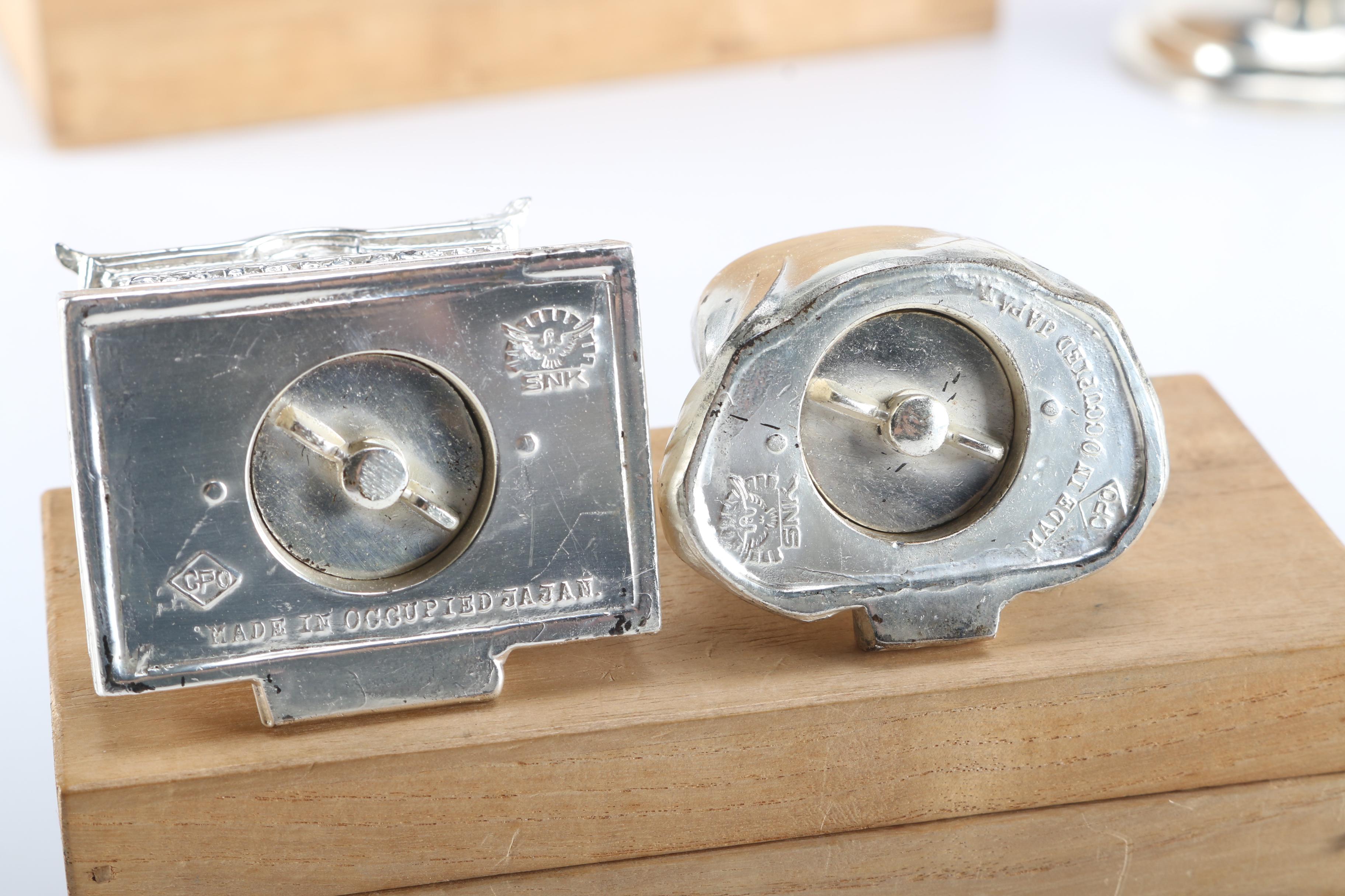 Vintage Silver-Plated Candleholders and Salt and Pepper Set