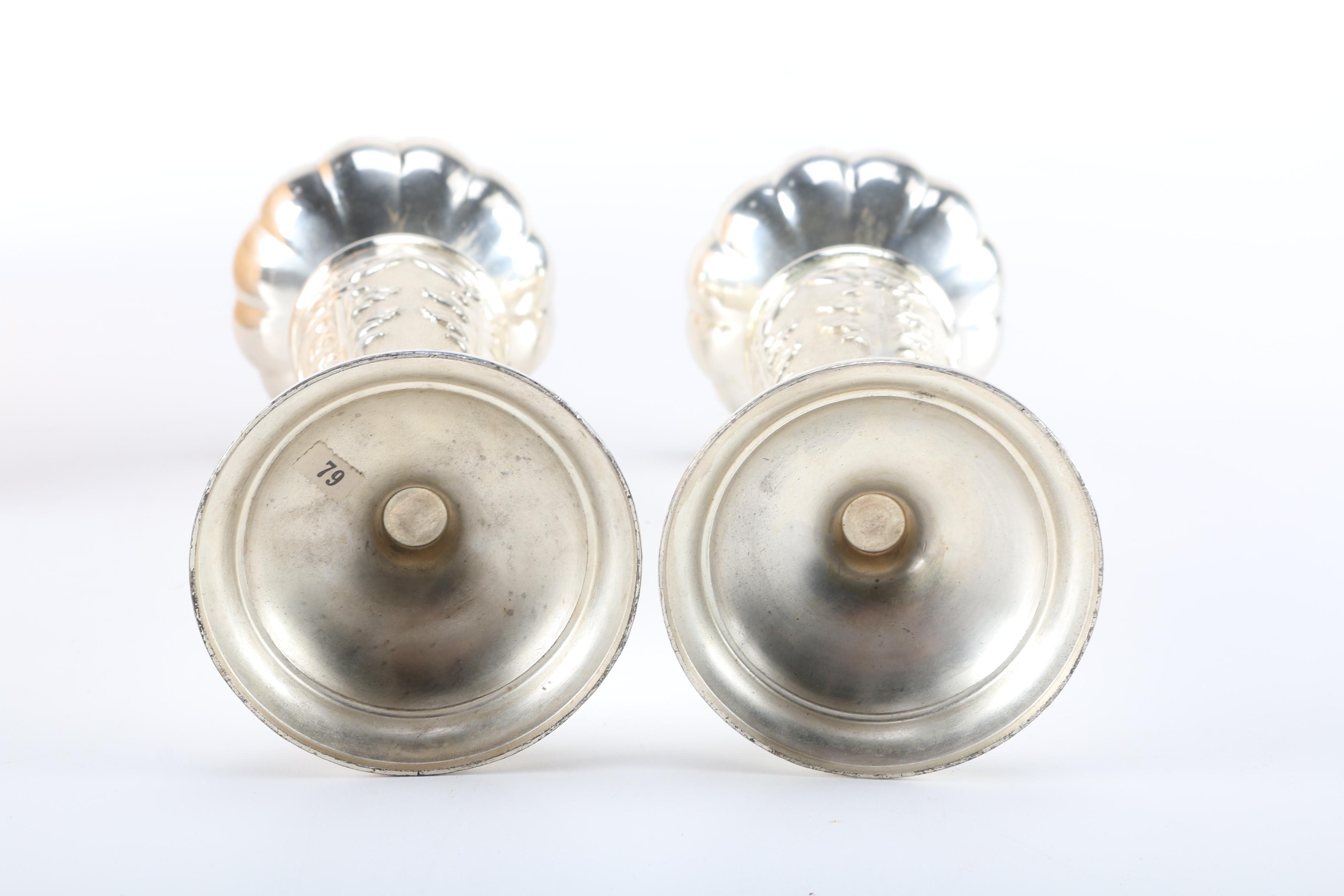 Vintage Silver-Plated Candleholders and Salt and Pepper Set