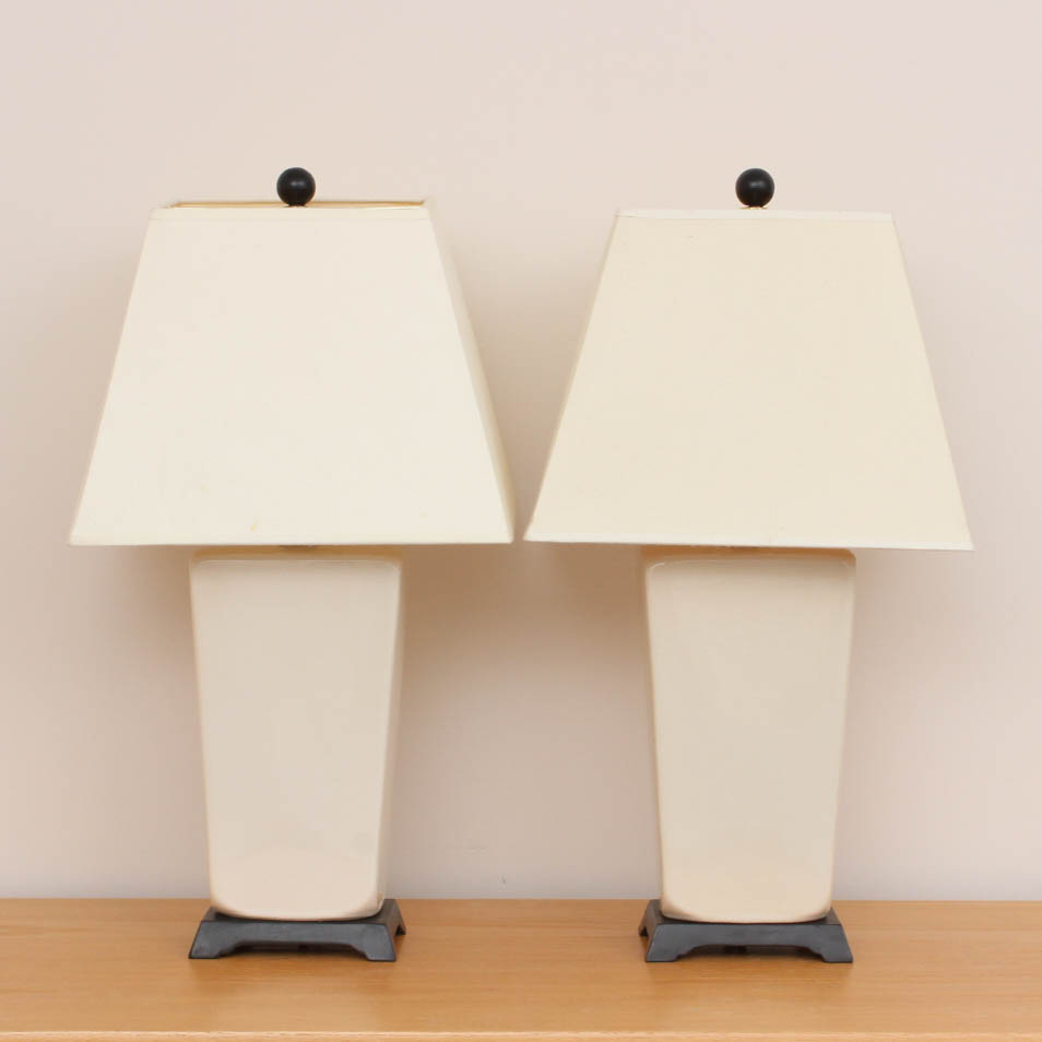 Ceramic Table Lamps and Floor Lamp