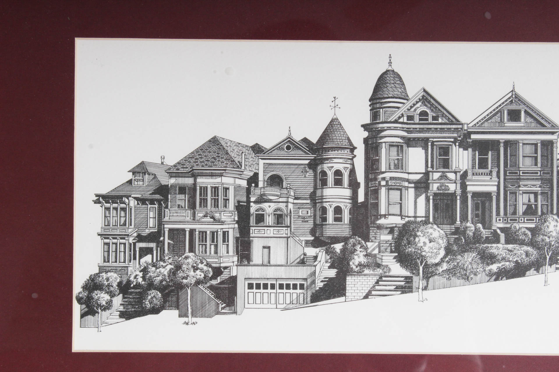 Martin Tang Lithograph "Steiner St.  San Francisco, CA"