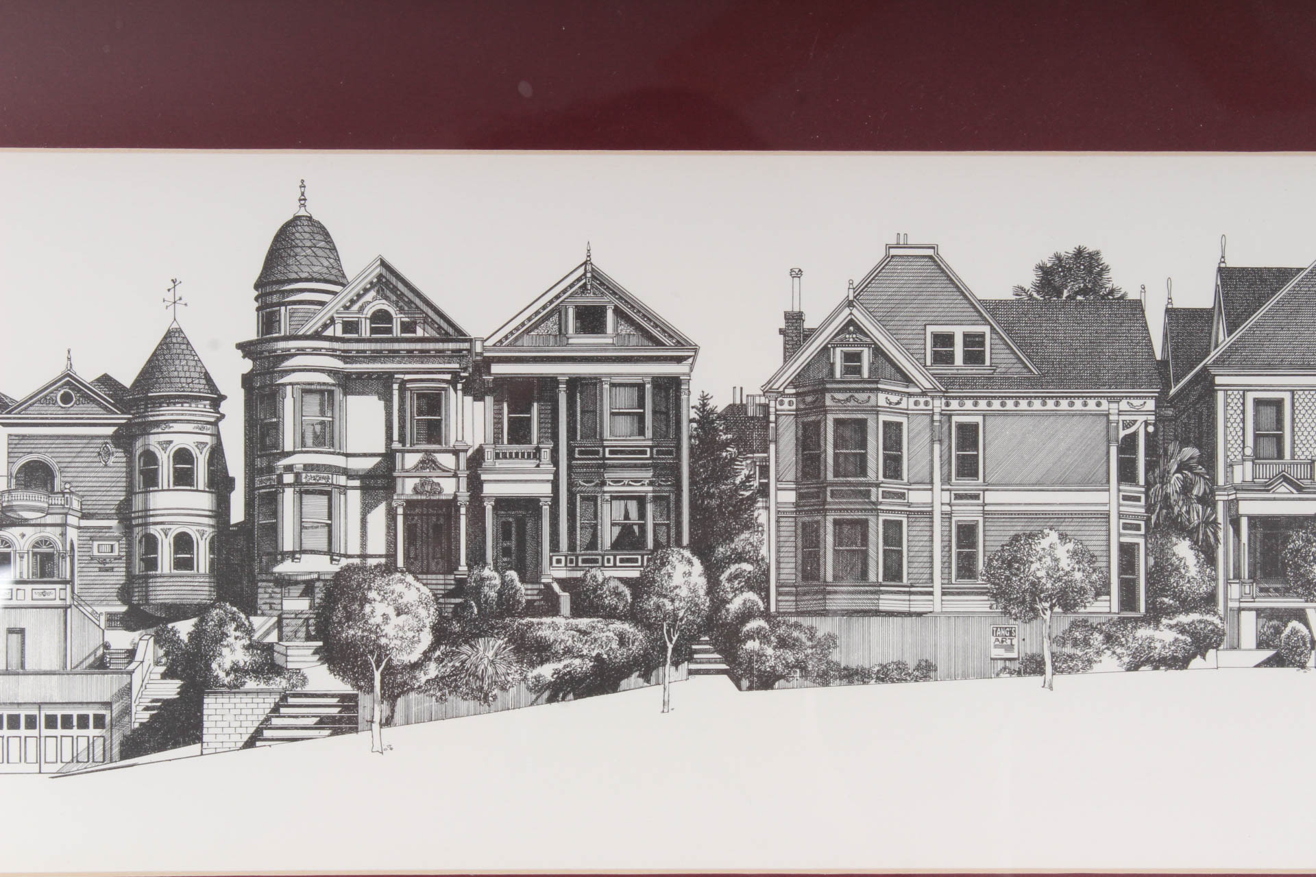 Martin Tang Lithograph "Steiner St.  San Francisco, CA"