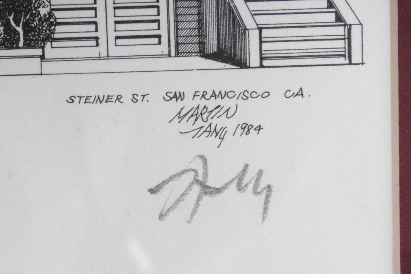 Martin Tang Lithograph "Steiner St.  San Francisco, CA"