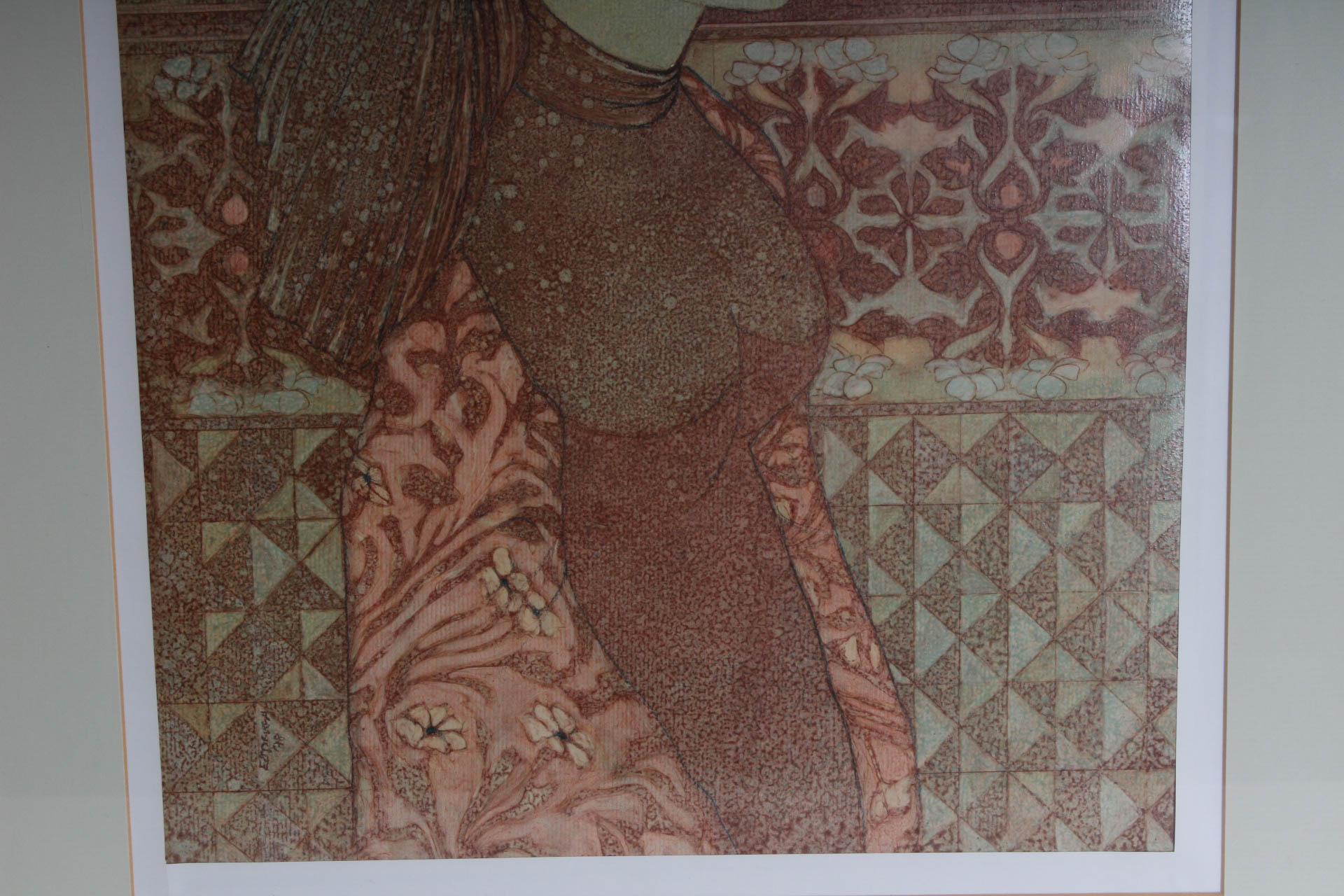 Ed Perreira Oil Painting on Board "Girl With a Red Hat"