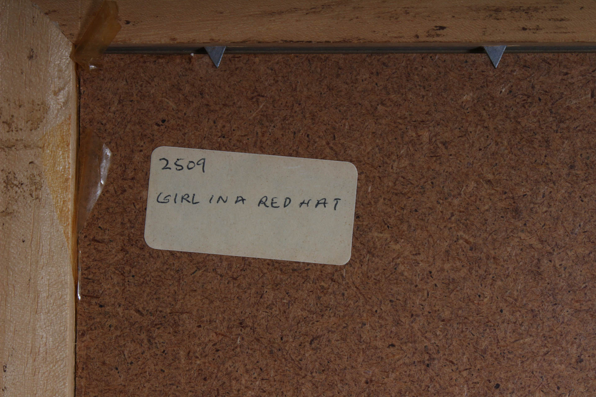 Ed Perreira Oil Painting on Board "Girl With a Red Hat"