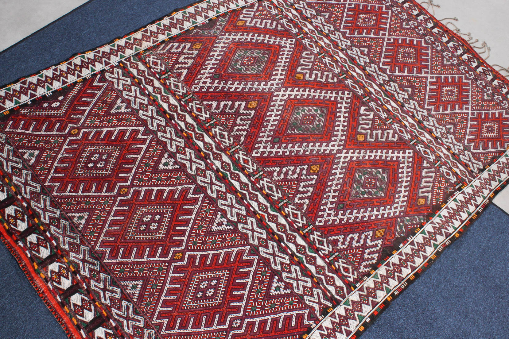 Vintage Hand Knotted Moroccan Prayer Rug