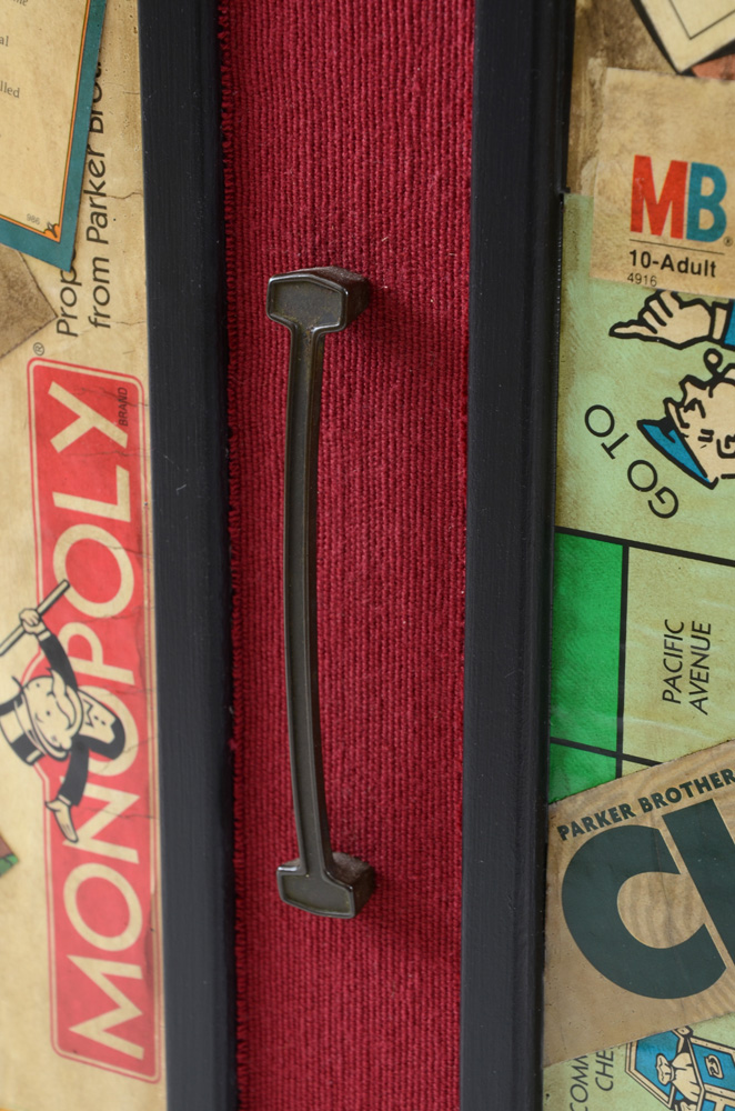 Game Board Decoupaged Storage Ottoman