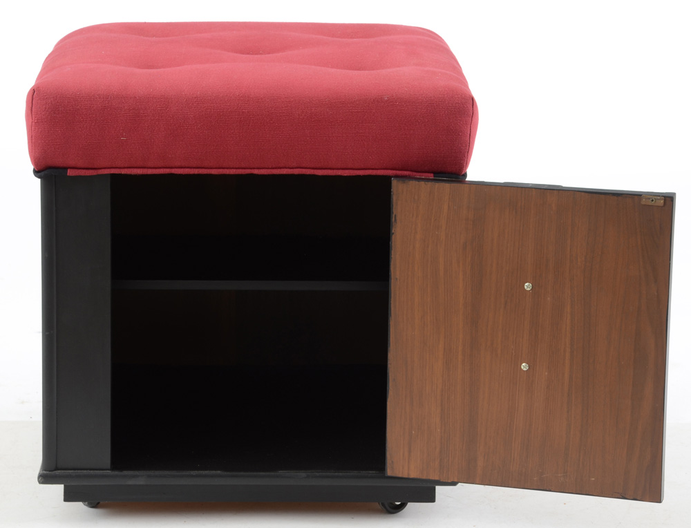 Game Board Decoupaged Storage Ottoman