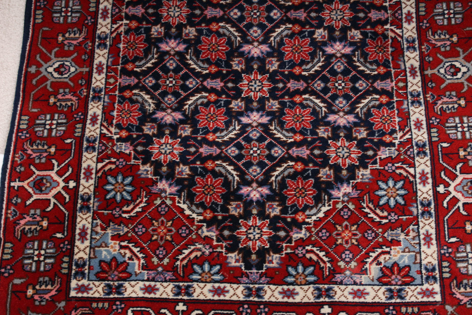 Hand-Knotted Bijar-Style Wool Carpet Runner
