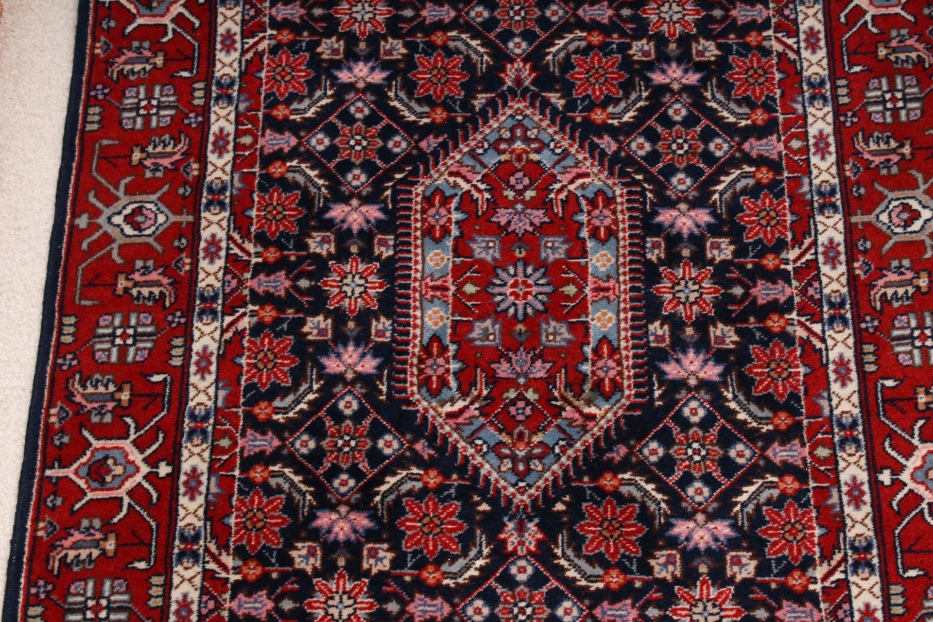 Hand-Knotted Bijar-Style Wool Carpet Runner
