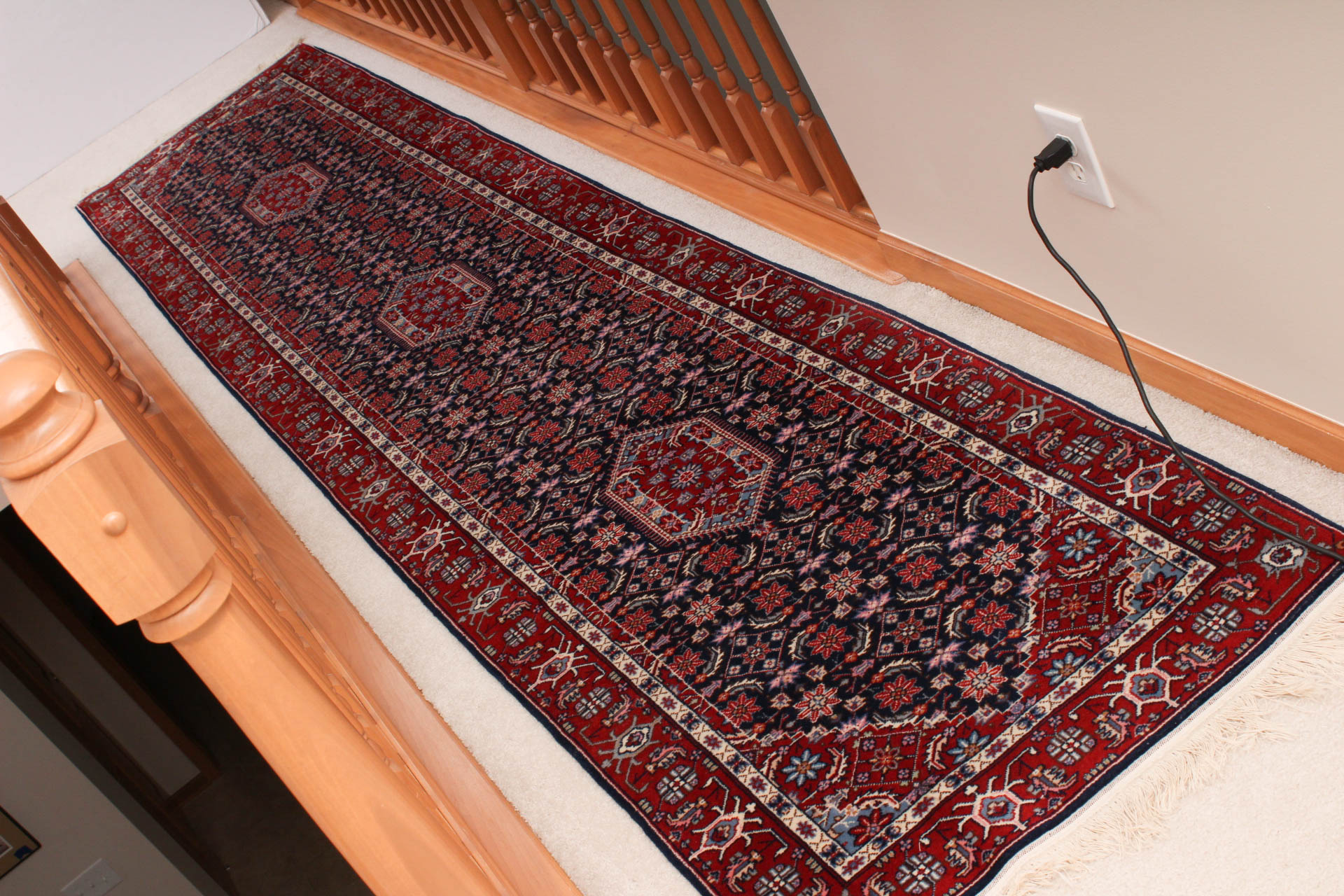 Hand-Knotted Bijar-Style Wool Carpet Runner
