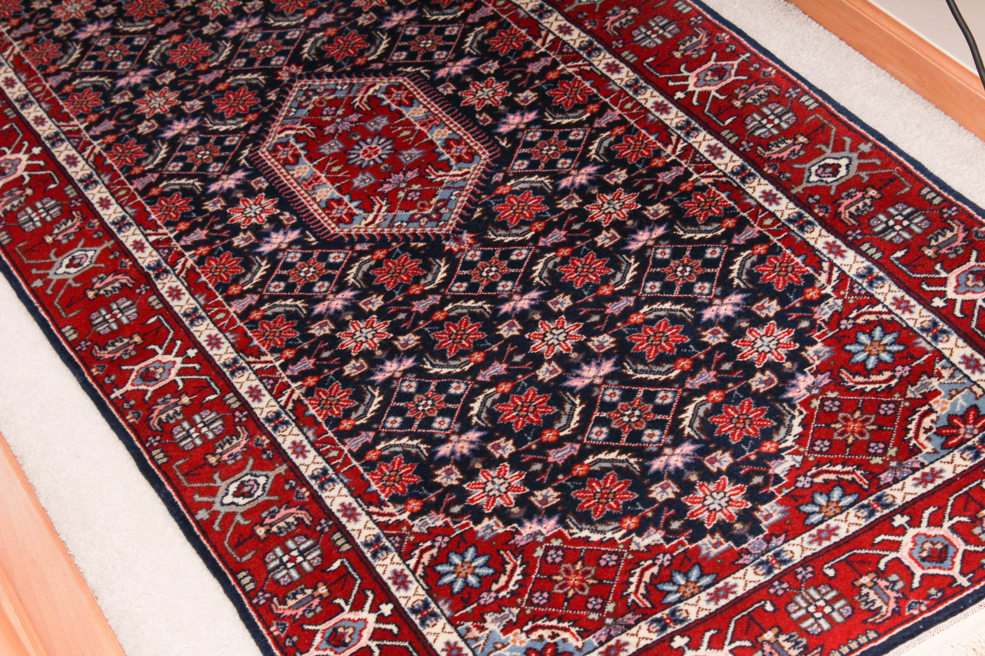 Hand-Knotted Bijar-Style Wool Carpet Runner
