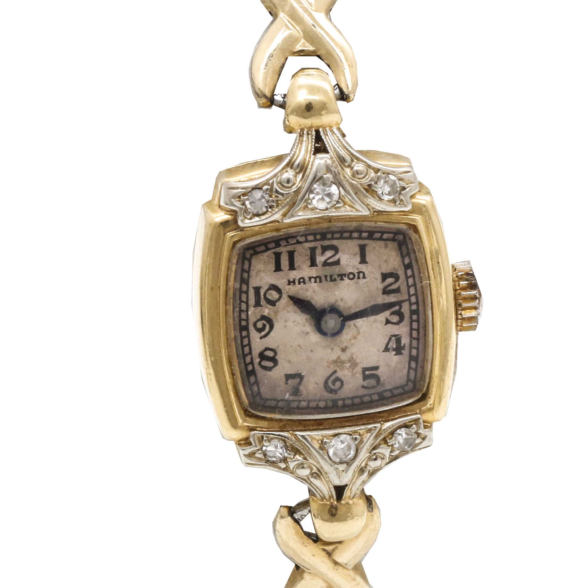 Hamilton 14K Yellow Gold and Diamond Watch
