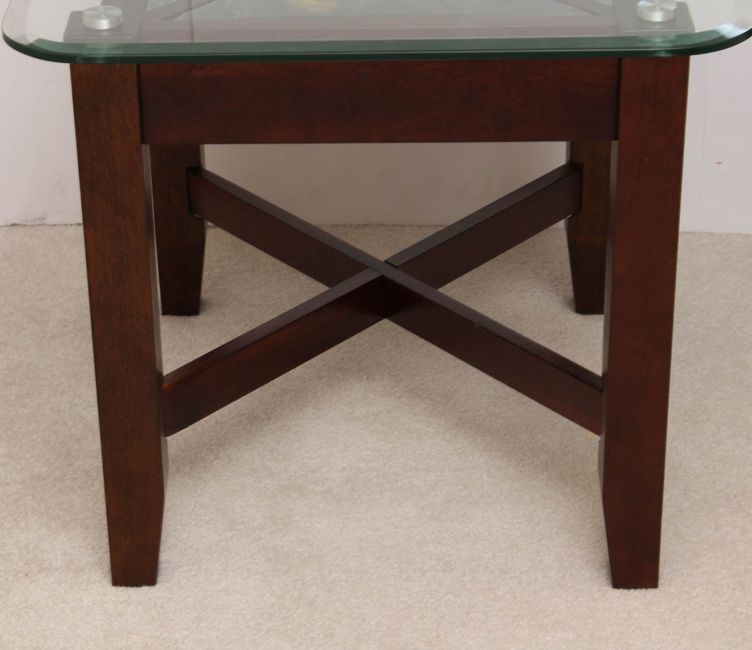 Glass and Slate Top Accent Table