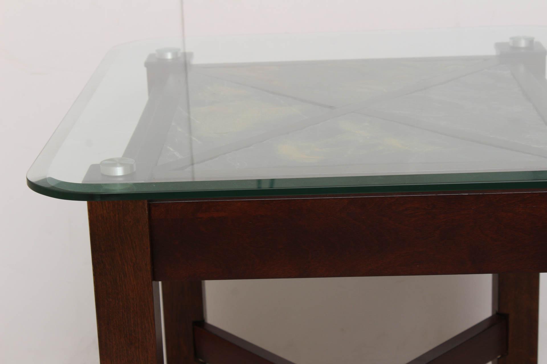 Glass and Slate Top Accent Table