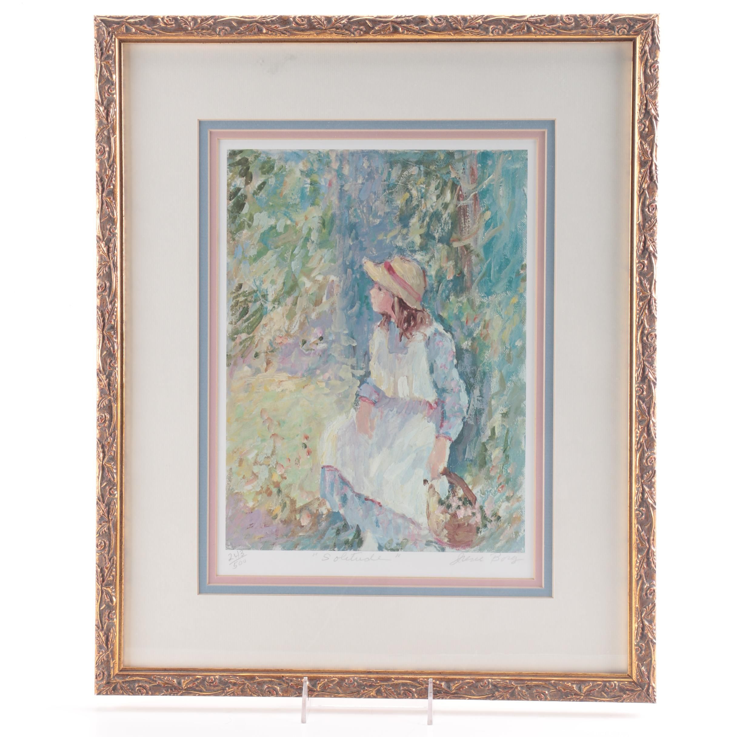 Irene Borg Limited Edition Offset Lithograph After "Solitude"