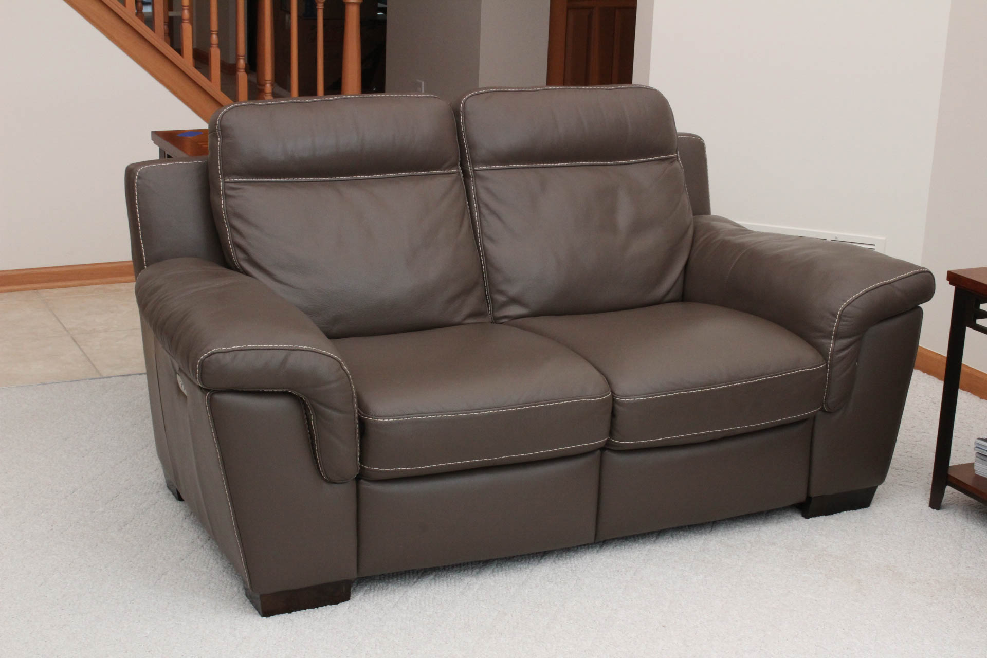 Electric Leather Loveseat