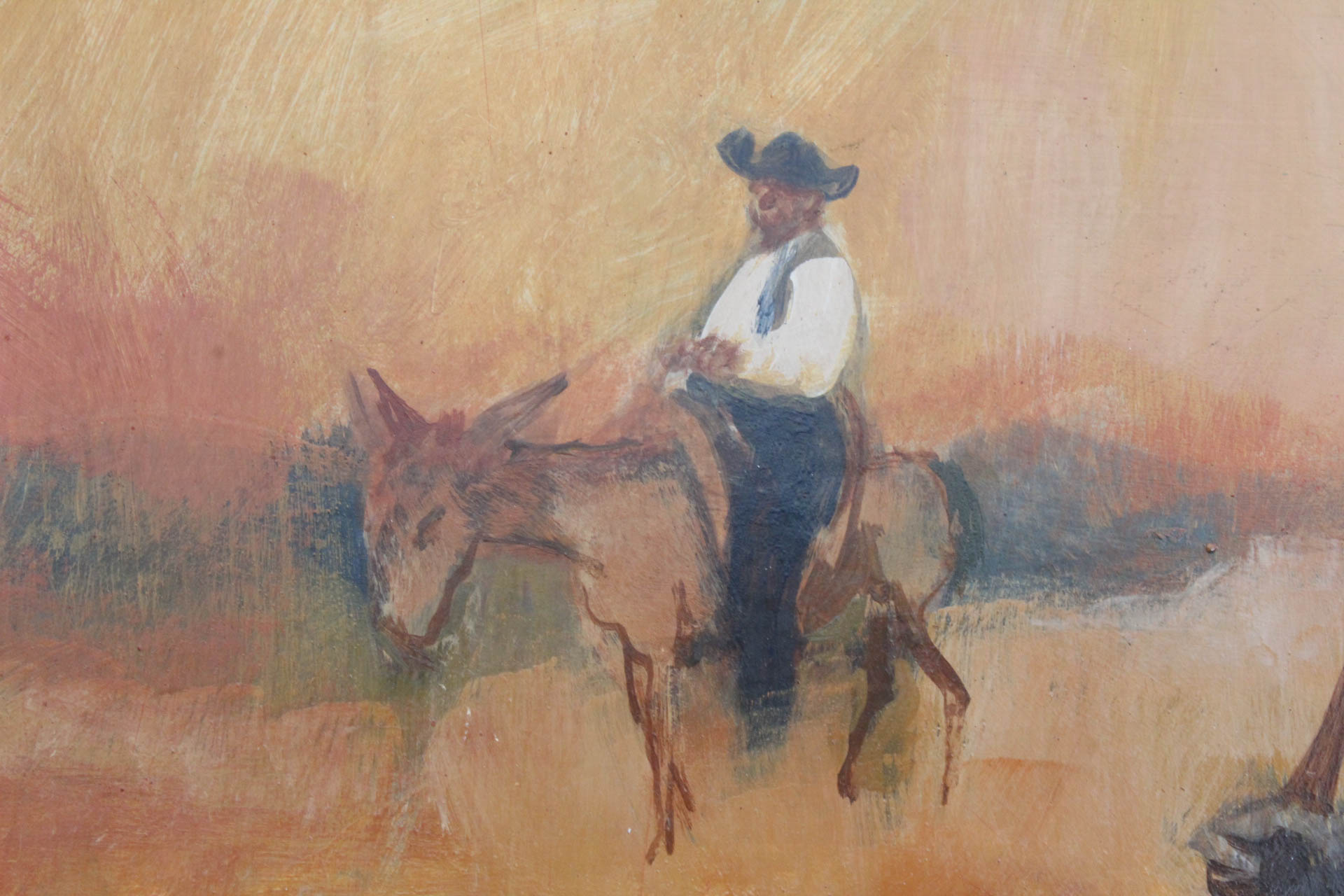 Harold Wood Oil Painting on Board featuring  "Don Quixote"