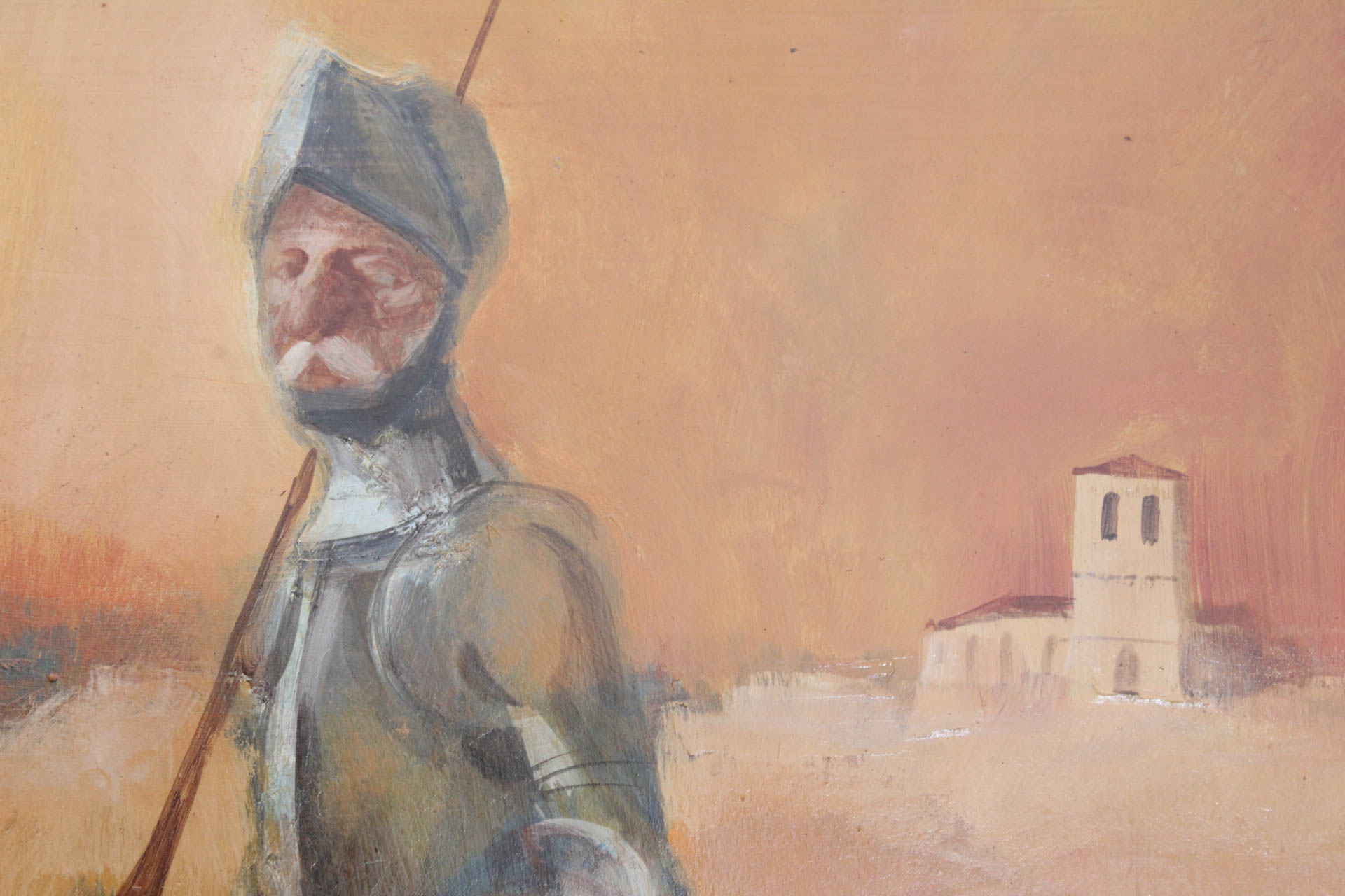 Harold Wood Oil Painting on Board featuring  "Don Quixote"