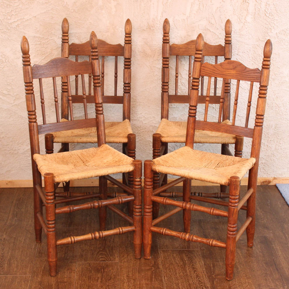 Vintage Oak Dining Chair Set