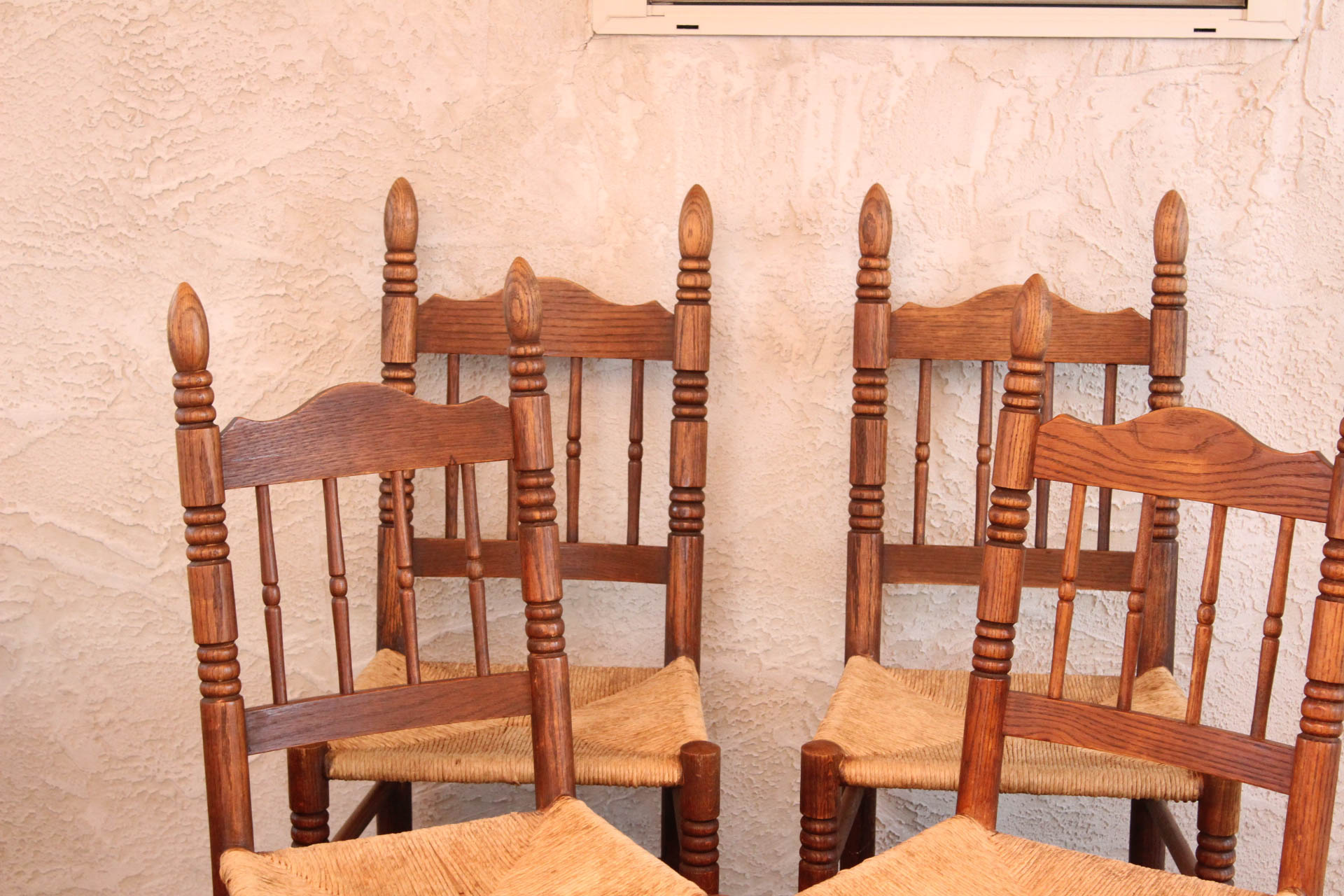 Vintage Oak Dining Chair Set
