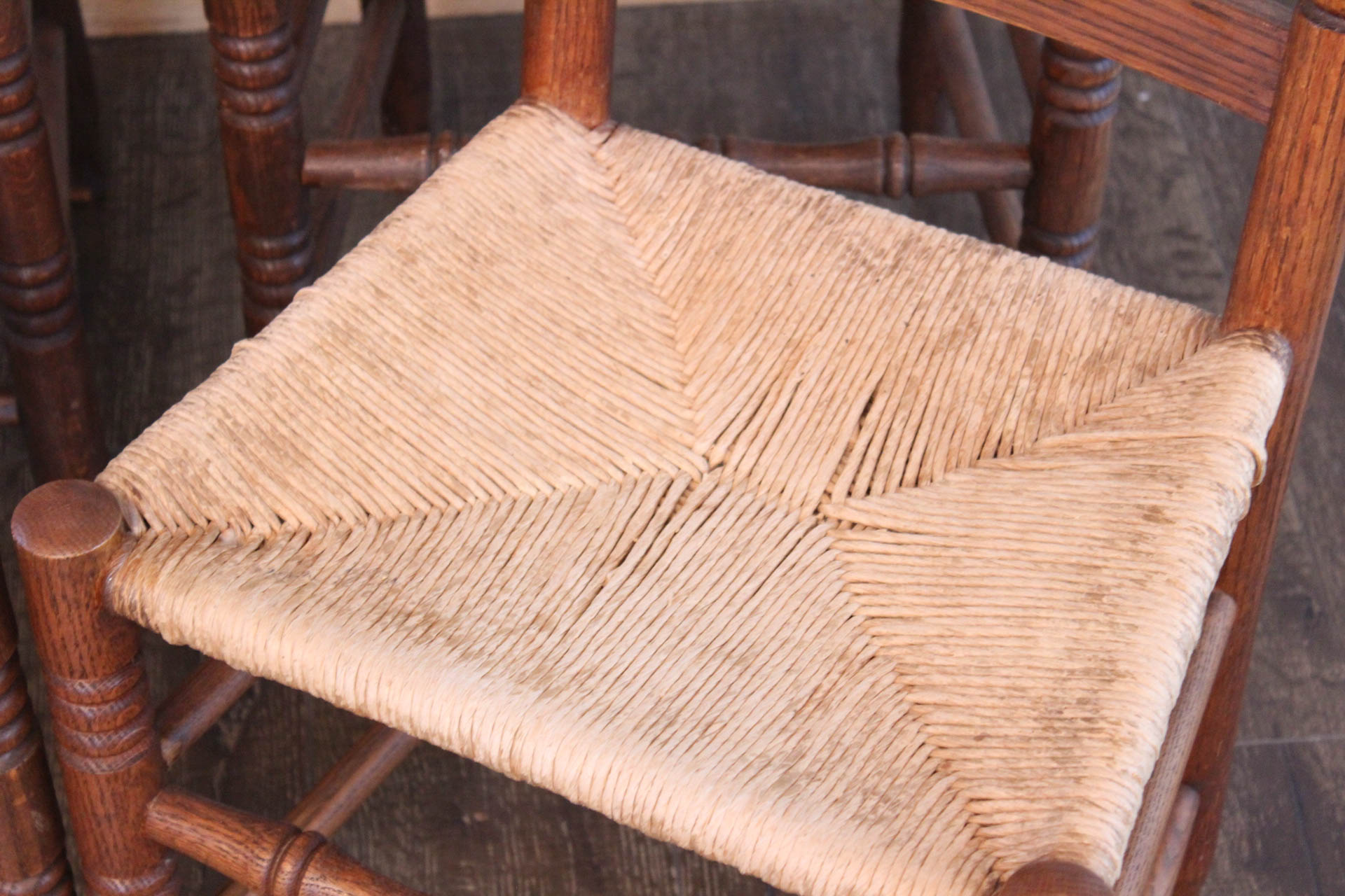 Vintage Oak Dining Chair Set