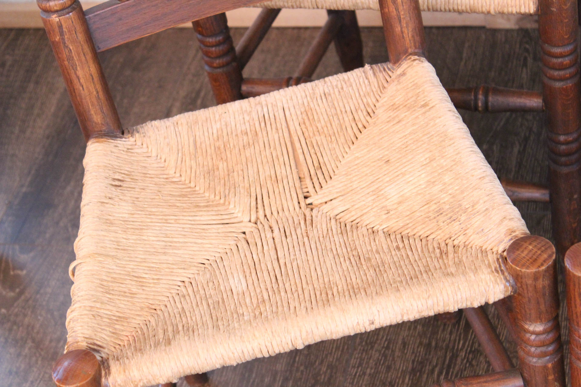 Vintage Oak Dining Chair Set
