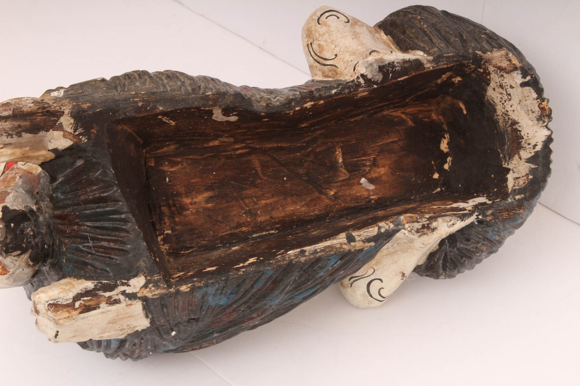 Indonesian Carved Wood Guardian Lion