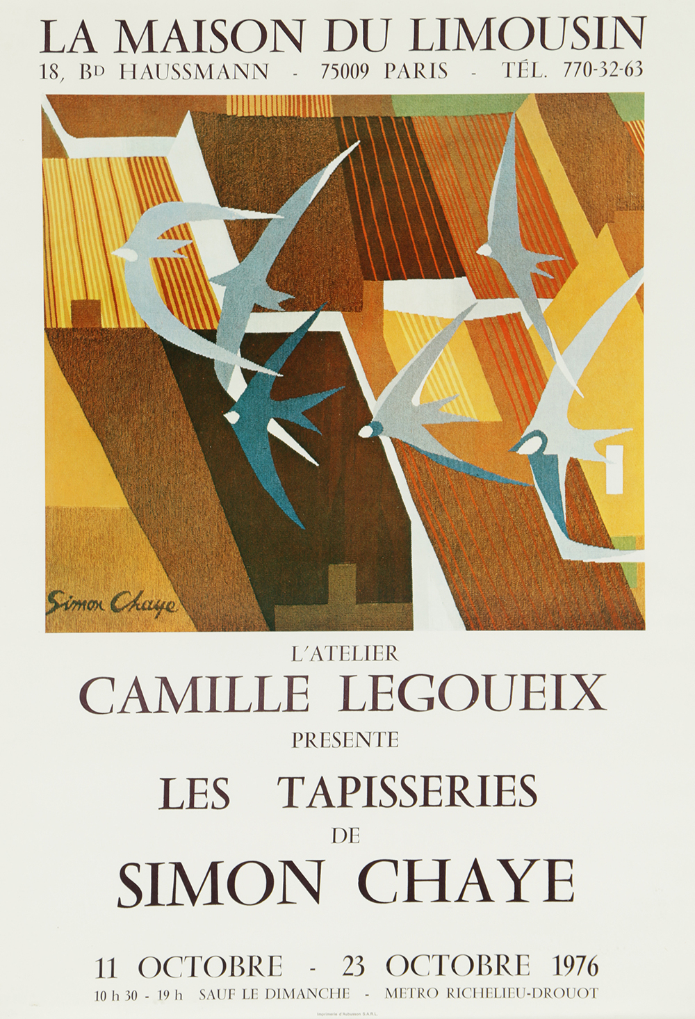 Simon Chaye Exhibition Poster for a Camille Legoueix Workshop