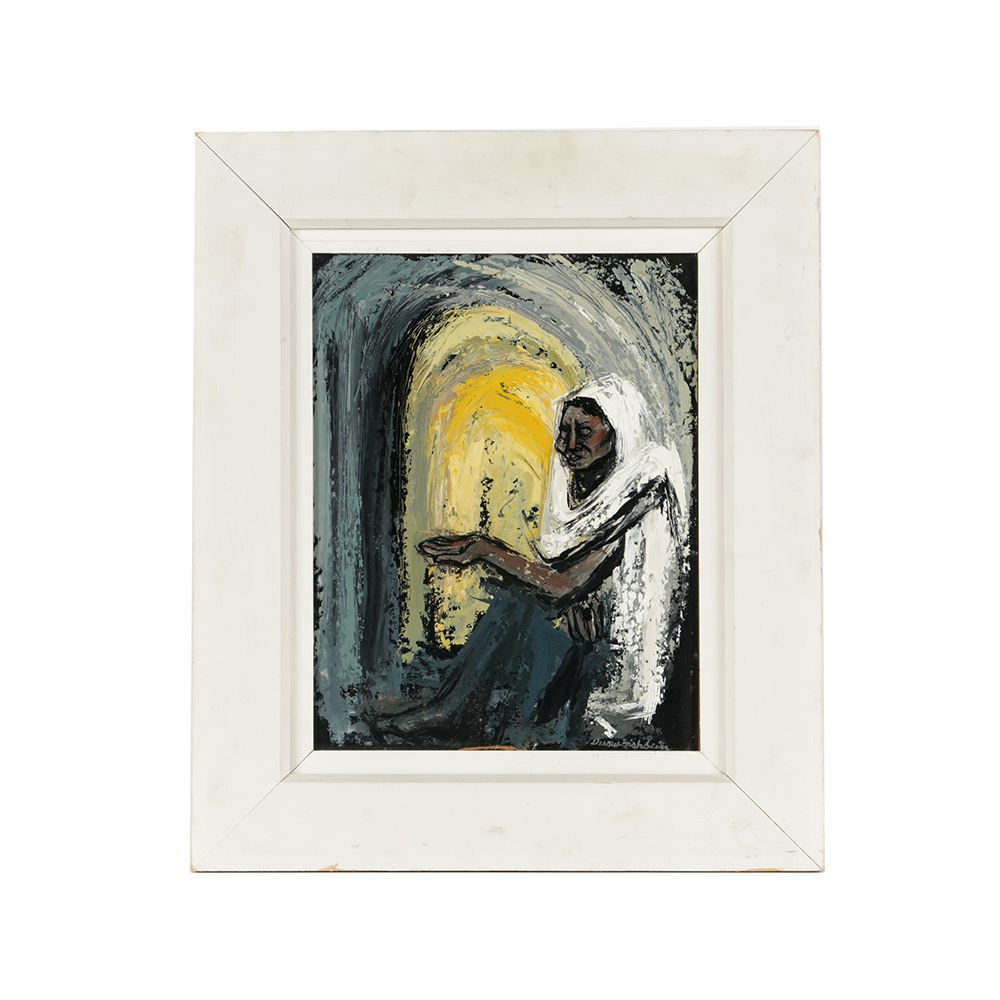 Lillian Desow-Fishbein Acrylic Painting on Canvas Board "Beggar-Oaxaca"